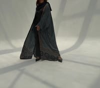 Bisht Pure Silk Handblock Abaya M9 thumb 3