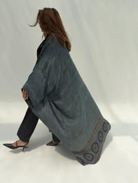 Bisht Pure Silk Handblock Abaya M9 thumb 2