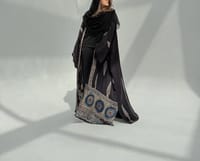 Bisht Pure Silk Handblock Abaya M15 thumb 3