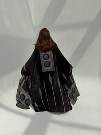 Bisht Pure Silk Handblock Abaya M15 thumb 2