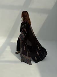 Bisht Pure Silk Handblock Abaya M11 thumb 2
