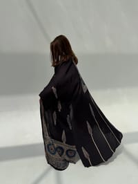 Bisht Pure Silk Handblock Abaya M15 thumb 6