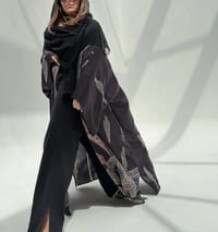 Bisht Pure Silk Handblock Abaya M15 thumb 8