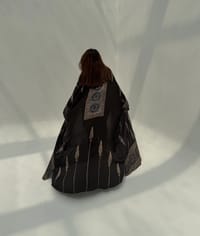 Bisht Pure Silk Handblock Abaya M11 thumb 9
