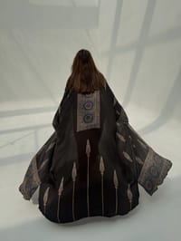 Bisht Pure Silk Handblock Abaya M11 thumb 8