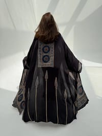 Bisht Pure Silk Handblock Abaya M15 thumb 11