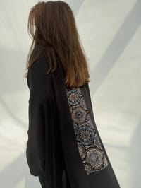 Bisht Pure Silk Handblock Abaya C13 thumb 8