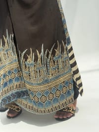 Bisht Pure Silk Handblock Abaya C5 thumb 4