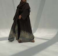 Bisht Pure Silk Handblock Abaya C5 thumb 5
