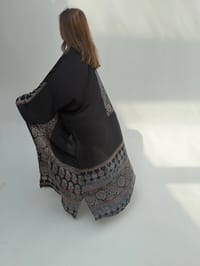 Bisht Pure Silk Handblock Abaya C13 thumb 11