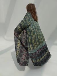 Bisht Pure Silk Handblock Abaya U 8 thumb 6