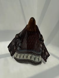 Bisht Pure Silk Handblock Abaya U 5 thumb 3