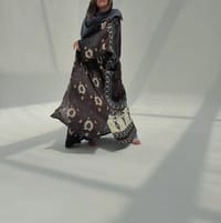 Bisht Pure Silk Handblock Abaya U 5 thumb 10