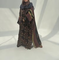 Bisht Pure Silk Handblock Abaya U16 thumb 11
