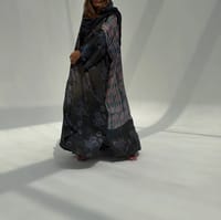 Bisht Pure Silk Handblock Abaya U 7 thumb 3