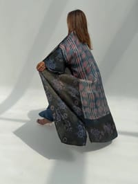 Bisht Pure Silk Handblock Abaya U 7 thumb 1