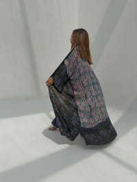 Bisht Pure Silk Handblock Abaya U 7 thumb 4