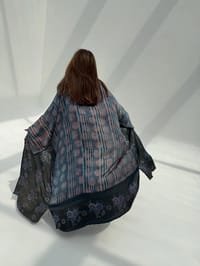 Bisht Pure Silk Handblock Abaya U 7 thumb 2