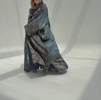 Bisht Pure Silk Handblock Abaya U 3 thumb 1