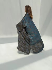 Bisht Pure Silk Handblock Abaya U 3 thumb 2