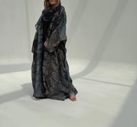 Bisht Pure Silk Handblock Abaya U 3 thumb 5