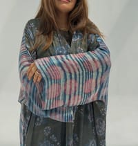 Bisht Pure Silk Handblock Abaya U 7 thumb 10