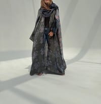 Bisht Pure Silk Handblock Abaya U 7 thumb 16
