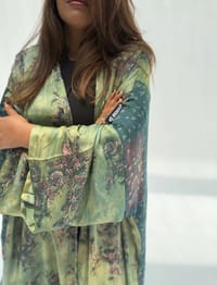 Bisht Pure Silk Handblock Abaya U 4 thumb 5