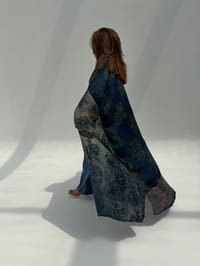Bisht Pure Silk Handblock Abaya U 6 thumb 1