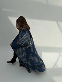 Bisht Pure Silk Handblock Abaya M14 thumb 5