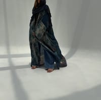 Bisht Pure Silk Handblock Abaya U 6 thumb 9