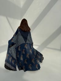 Bisht Pure Silk Handblock Abaya M14 thumb 8