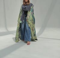 Bisht Pure Silk Handblock Abaya U 4 thumb 11