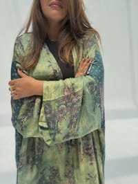 Bisht Pure Silk Handblock Abaya U 4 thumb 13