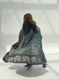 Bisht Pure Silk Handblock Abaya U 9 thumb 5