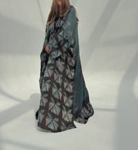 Bisht Pure Silk Handblock Abaya U 9 thumb 4