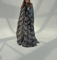 Bisht Pure Silk Handblock Abaya U 9 thumb 7