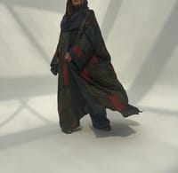 Bisht Pure Silk Handblock Abaya U13 thumb 2