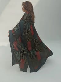 Bisht Pure Silk Handblock Abaya U13 thumb 4