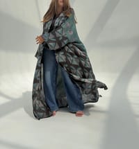 Bisht Pure Silk Handblock Abaya U 9 thumb 12