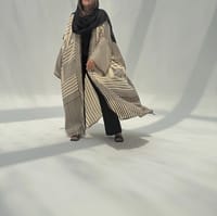 AS-IS Bisht Pure Silk Handblock Abaya A5 thumb 10