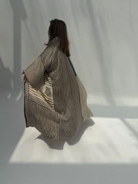 AS-IS Bisht Pure Silk Handblock Abaya A5 thumb 6