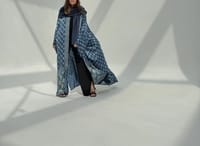 Bisht Pure Silk Handblock Abaya C18 thumb 8