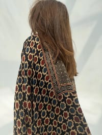 Bisht Pure Silk Handblock Abaya C12 thumb 1