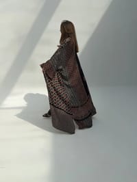 Bisht Pure Silk Handblock Abaya C14 thumb 3