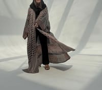 Bisht Pure Silk Handblock Abaya C14 thumb 5