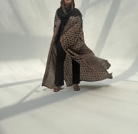 Bisht Pure Silk Handblock Abaya C12 thumb 7