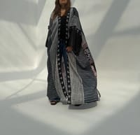 Crepe Digital Print Bisht Abaya K3 thumb 7
