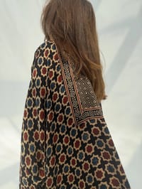 Bisht Pure Silk Handblock Abaya C12 thumb 10