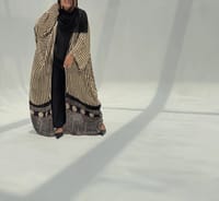 Bisht Pure Silk Handblock Abaya M3 thumb 5